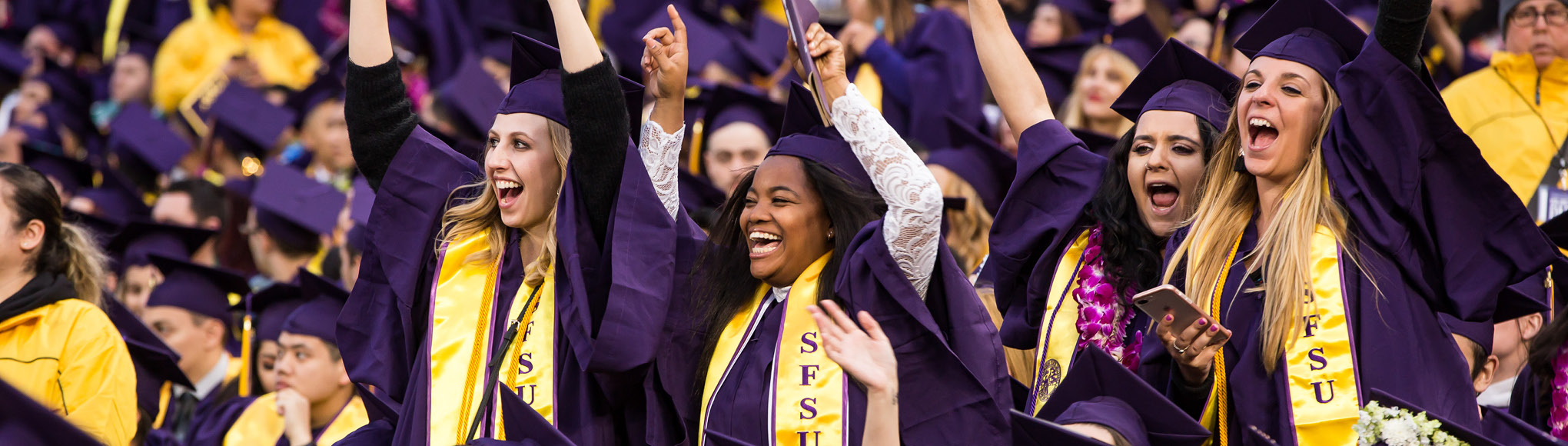 Commencement graduate in the stands during the event