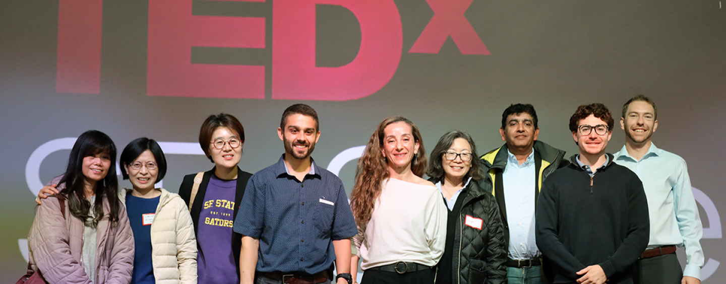 Participants of the TEDxSF State staying in the group photo