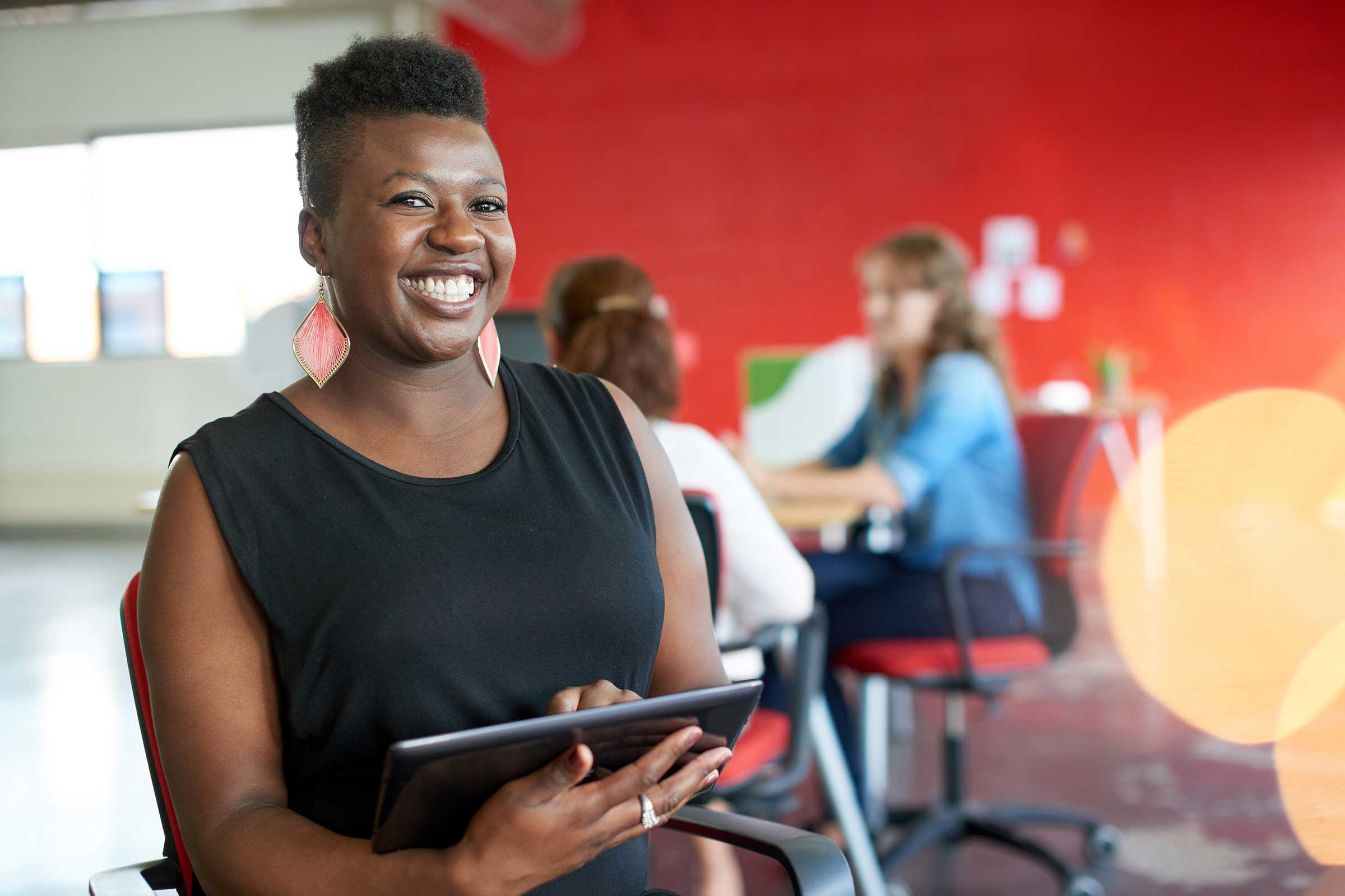 Woman in office